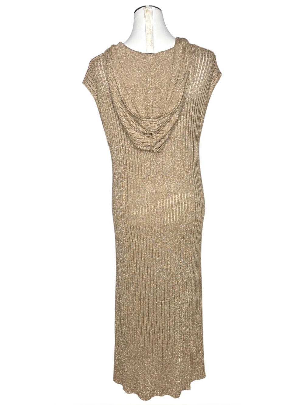 Zara Metallic Thread Knit Tunic Dress in a shimmering golden color size Medium - Picture 3 of 15